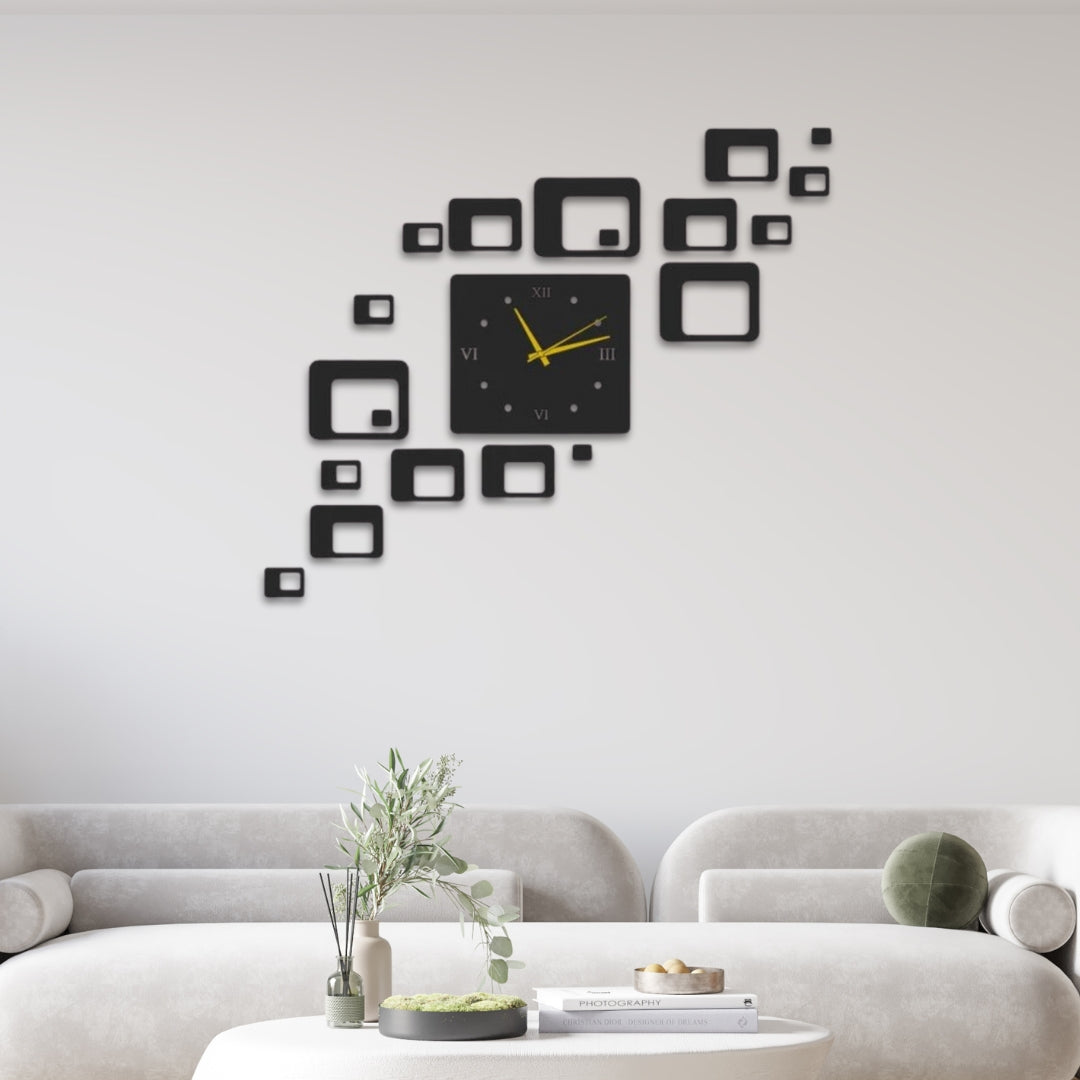 3D Square Wall Clock
