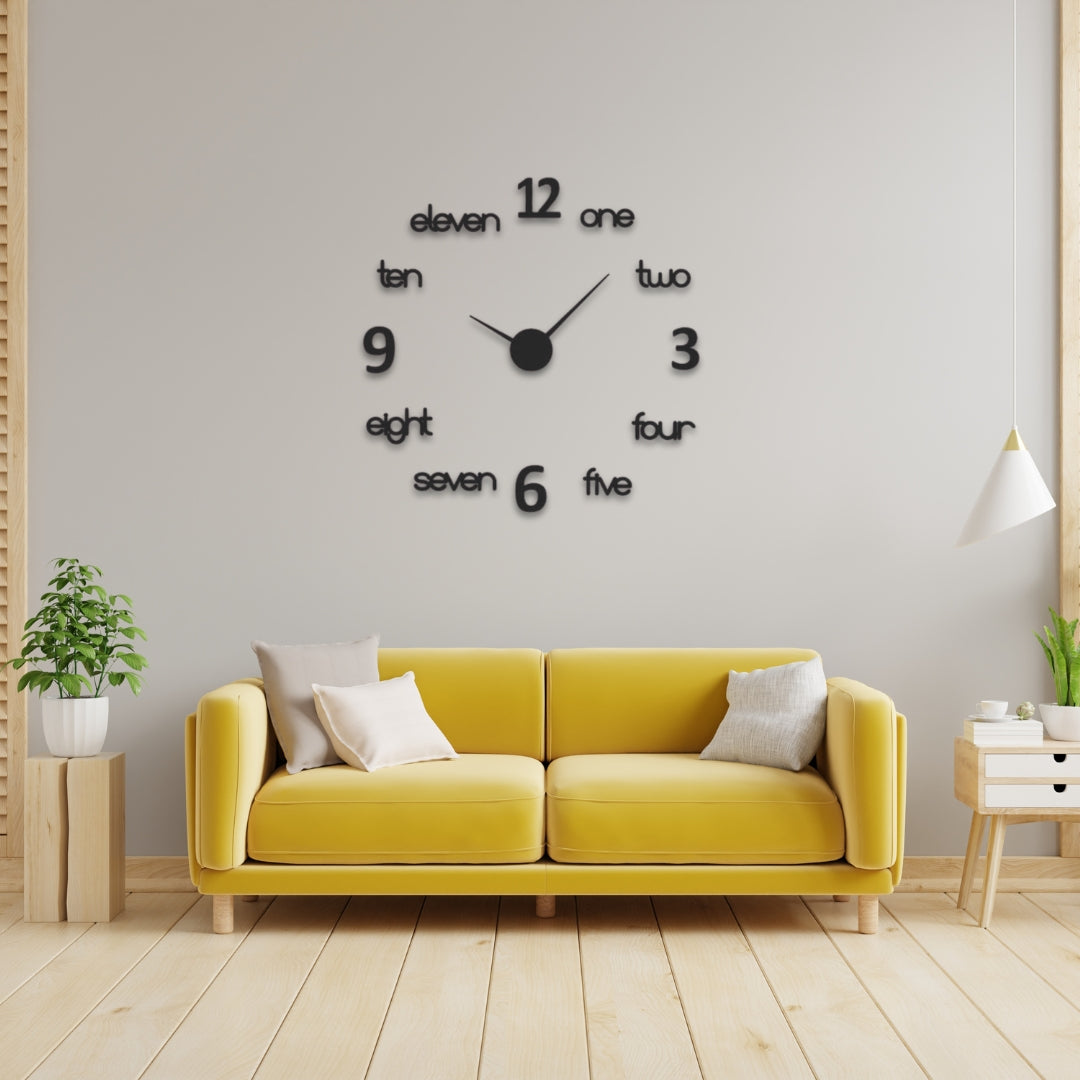 3D Numeric And Alphabet Wall Clock