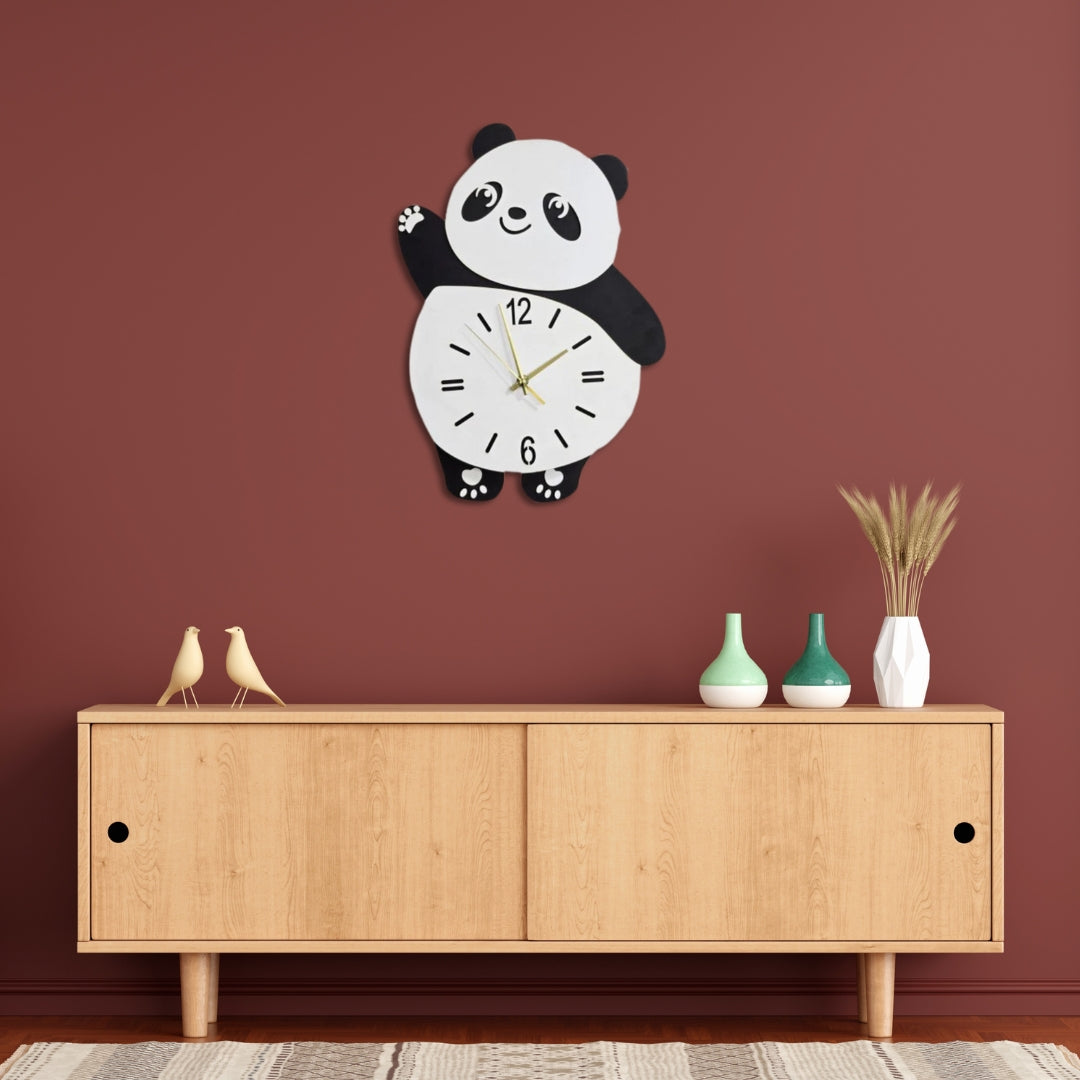 Panda Wall Clock, Living Room And Kids Room Clock