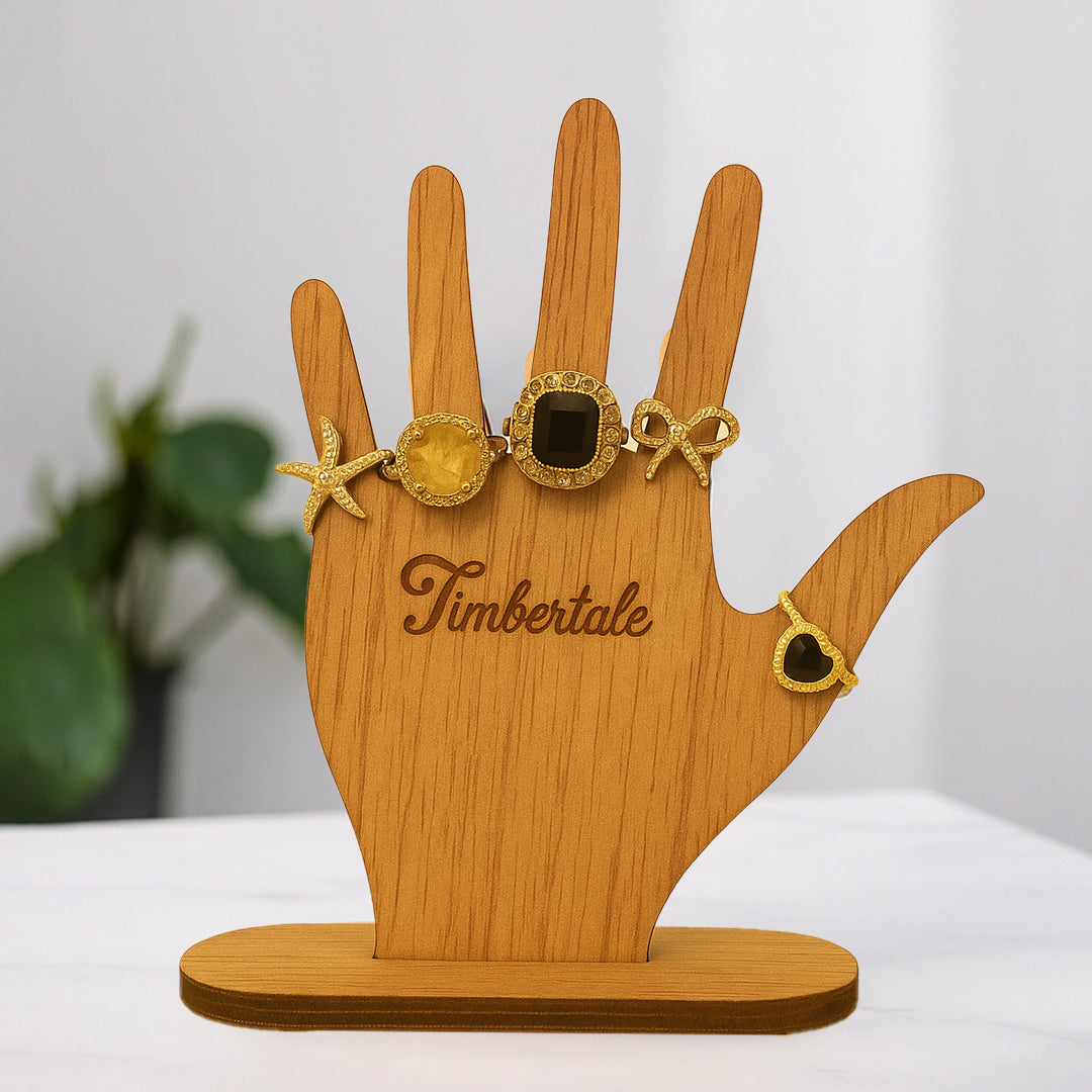 Ring Organizer – Wooden Hand Stand by Timbertale