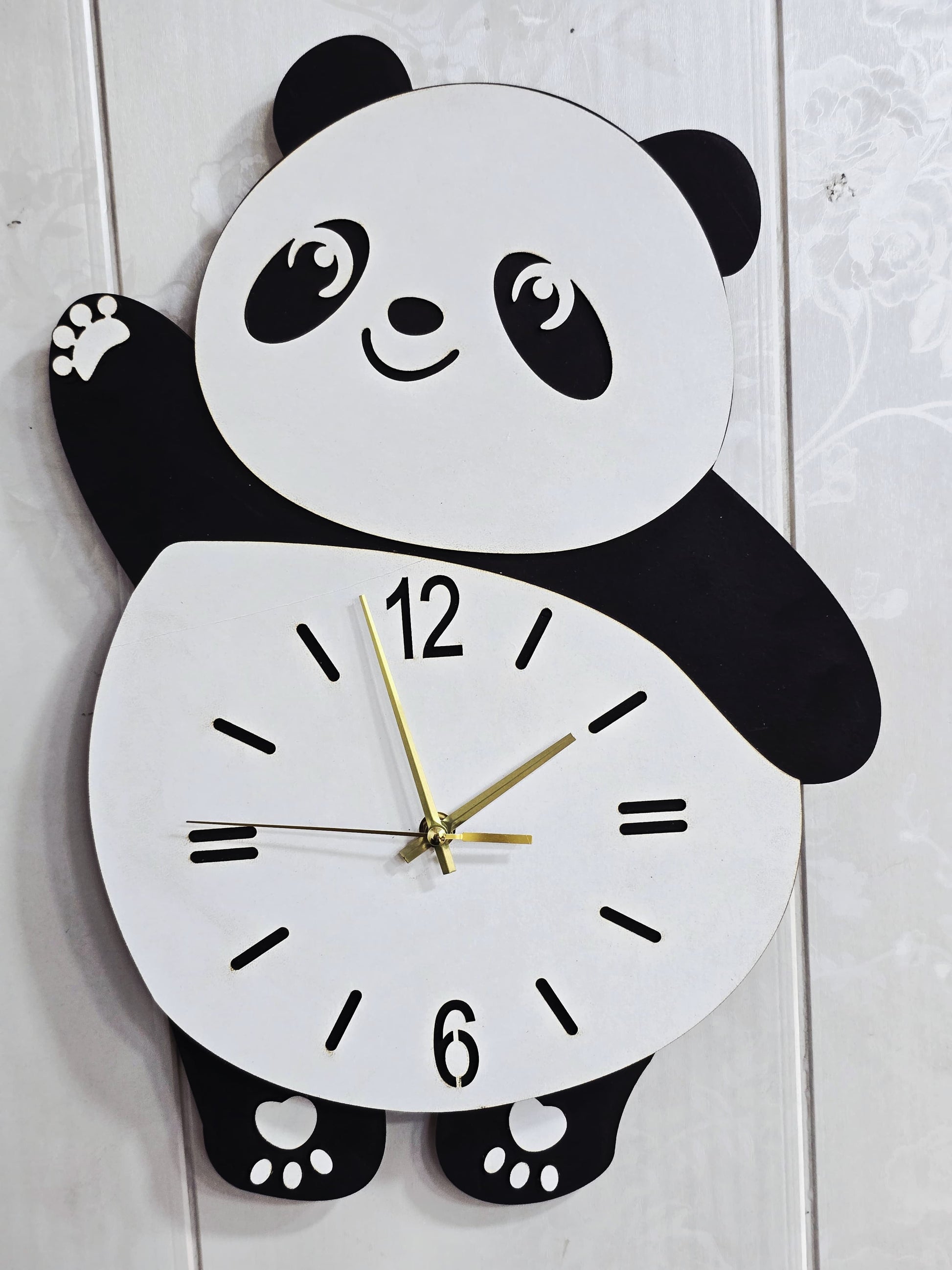 Panda Wall Clock, Living Room And Kids Room Clock