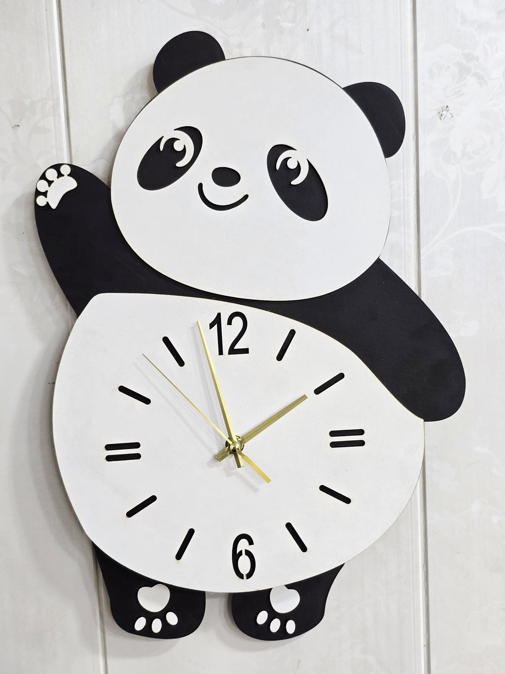 Panda Wall Clock, Living Room And Kids Room Clock