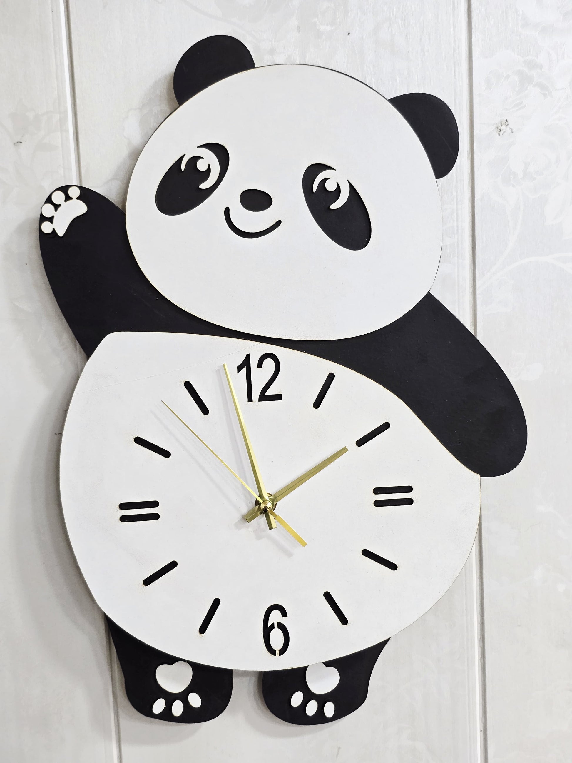Panda Wall Clock, Living Room And Kids Room Clock