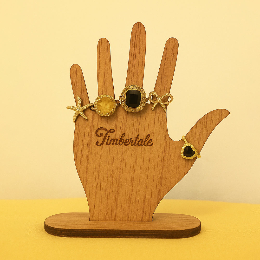 Ring Organizer – Wooden Hand Stand by Timbertale